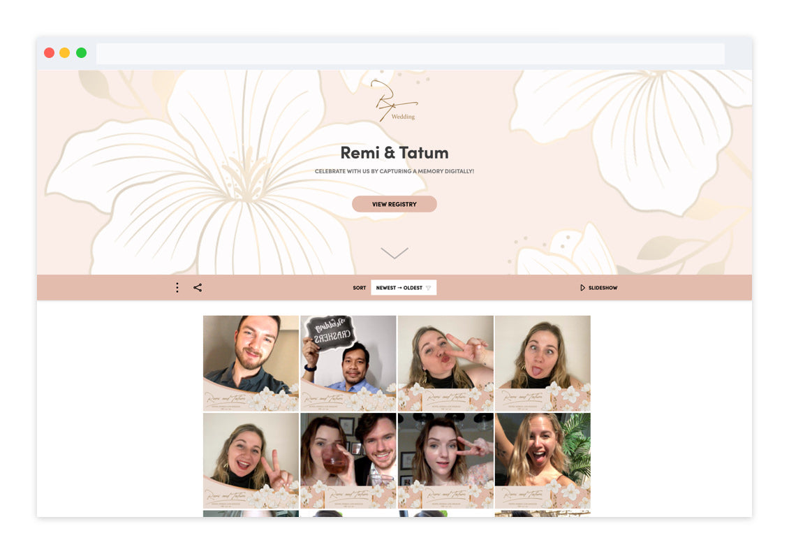 Virtual Booth - Samle bilder fra festen